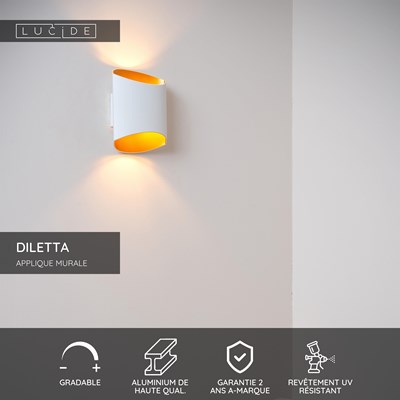 Lucide DILETTA - Applique murale - 1xG9 - Blanc